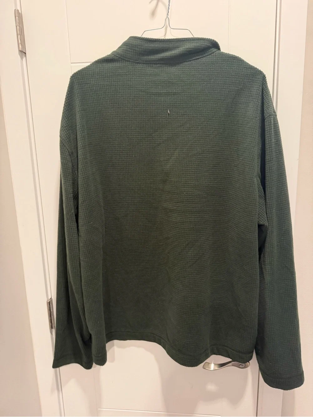 Orvis Olive Green Quarter-Zip Fleece with Orange Trim